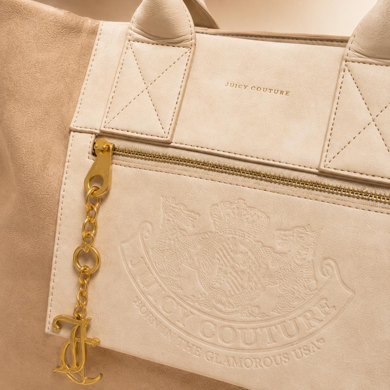 Juicy Couture Beige & Cream Tote Bag with Matching Pouch