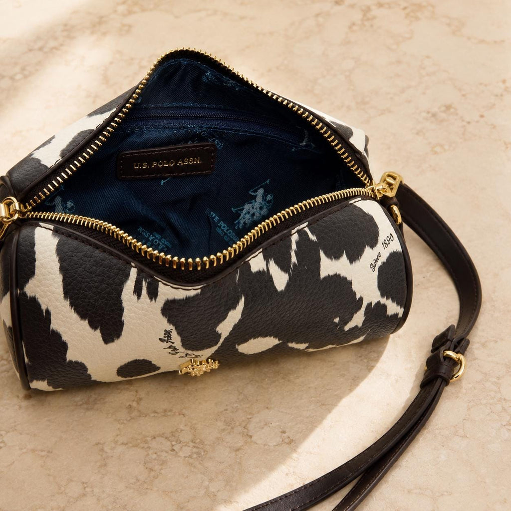 U.S. Polo Assn. Brown & Cream Cow Print Cross Body Bag