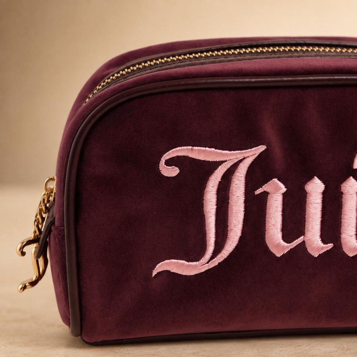 Juicy Couture Burgundy Cosmetic Bag