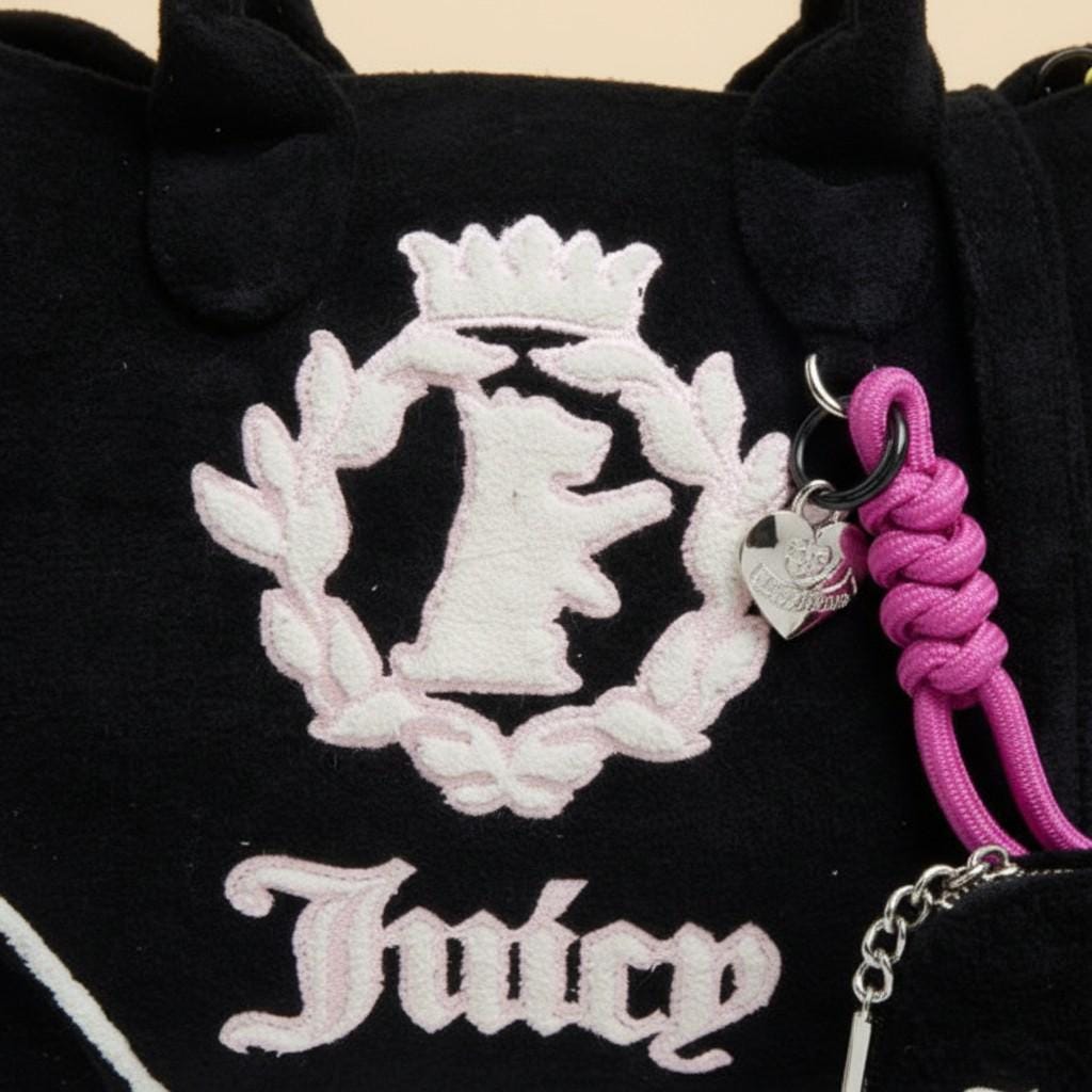 Juicy Couture Black Iris Scottie Towelling Tote Bag