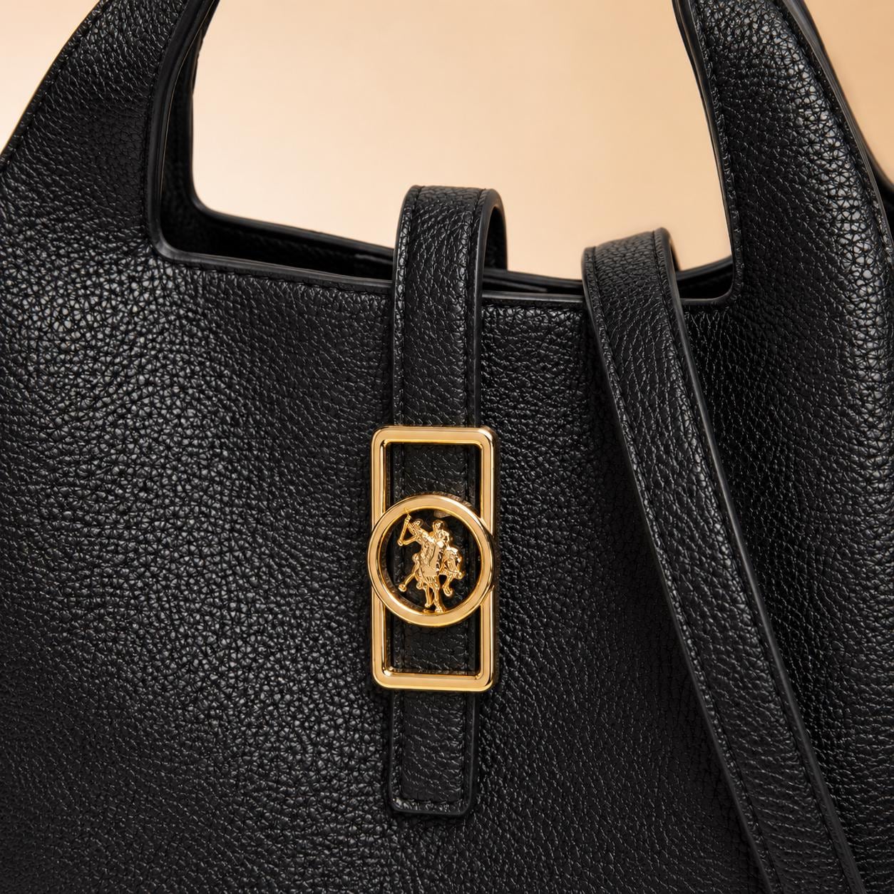 U.S. Polo Assn. Black Pebbled Bucket Handback