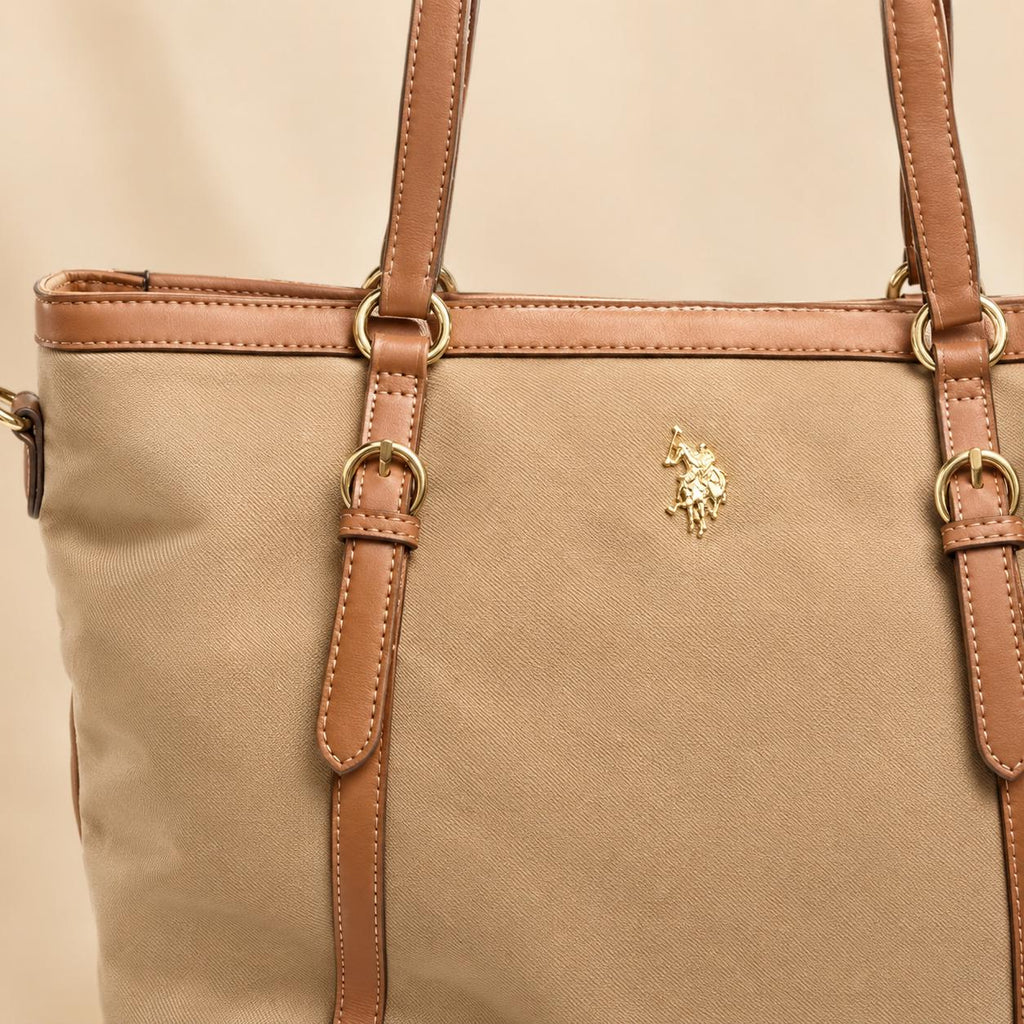 U.S. Polo Assn. Beige Tote Bag