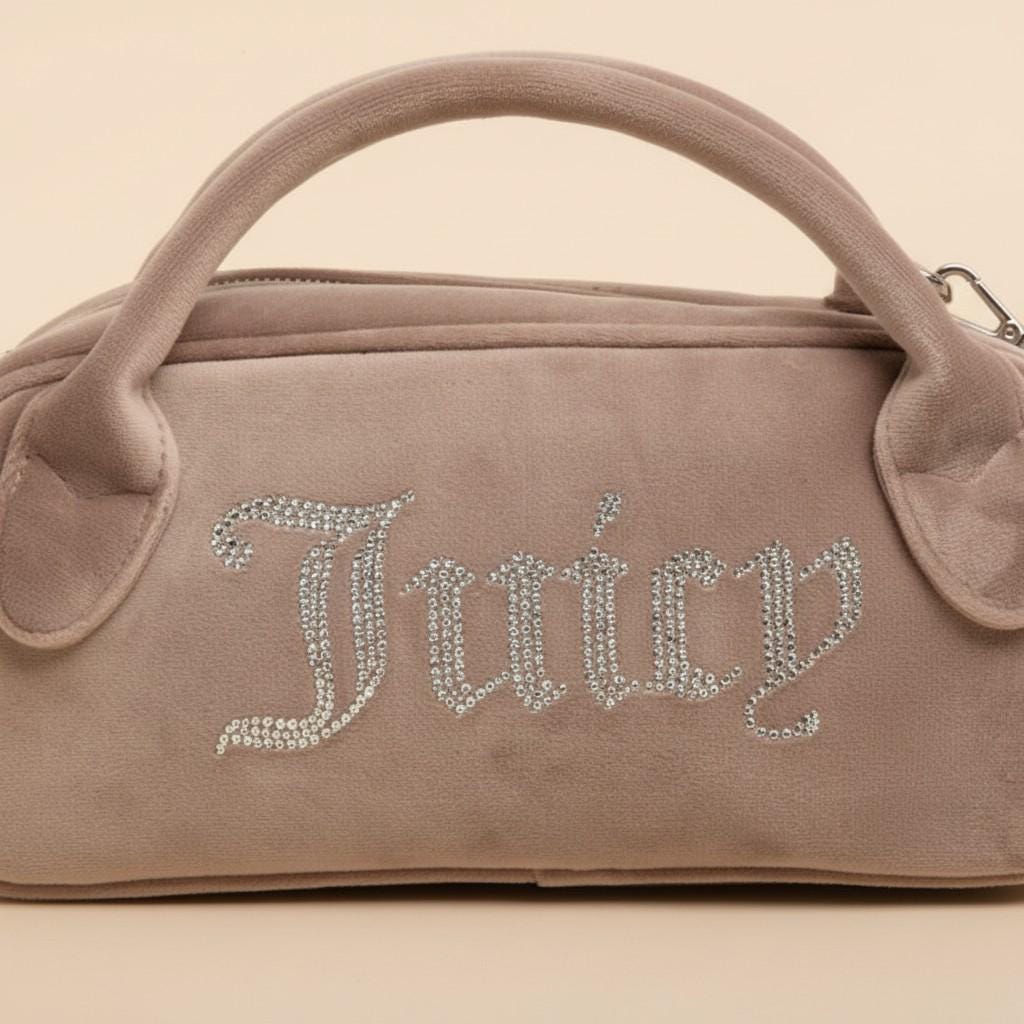Juicy Couture Taupe Kimberley Velour Crossbody Bag With Wallet