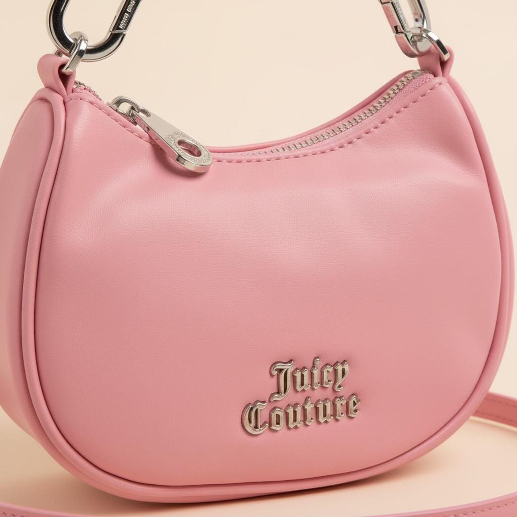Juicy Couture Pink Grab Bag, Faux Leather, Chunky Chain