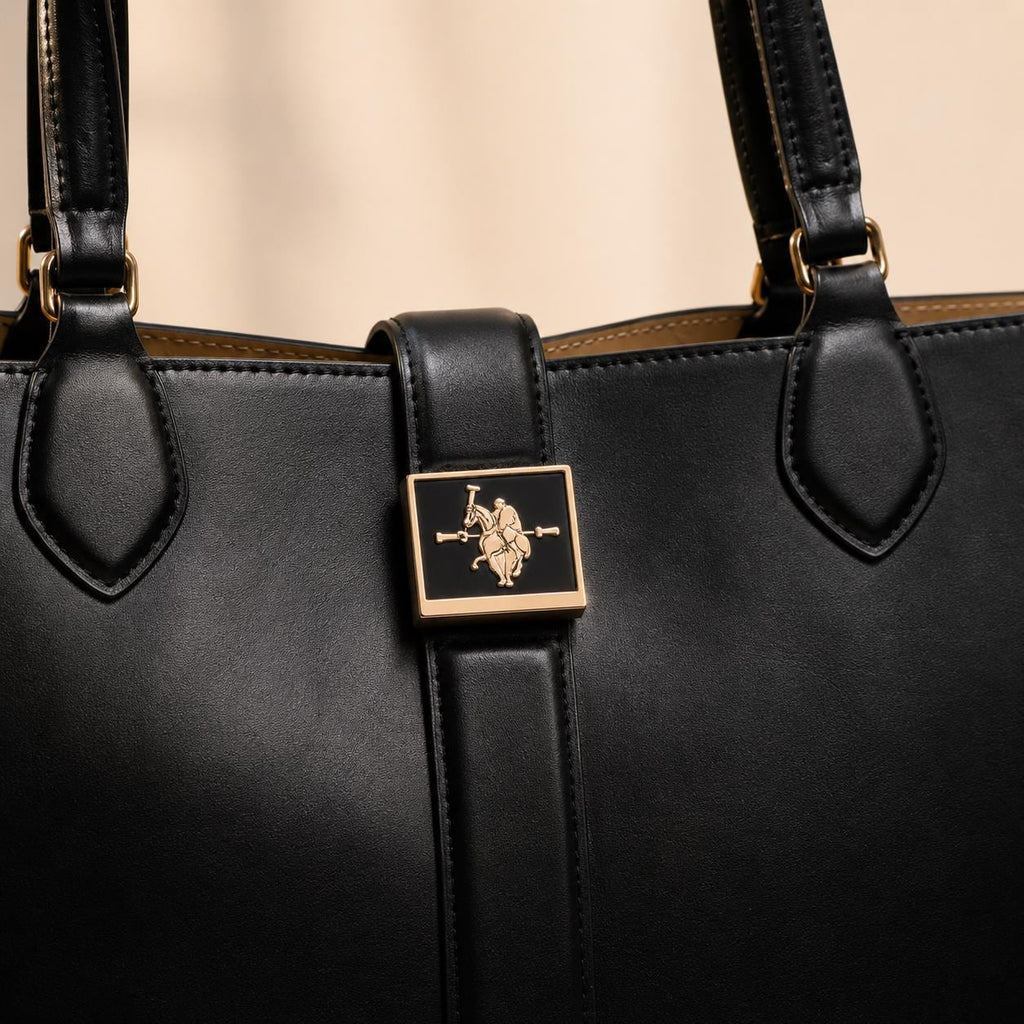 U.S. Polo Assn. Black Margaret Tote Bag