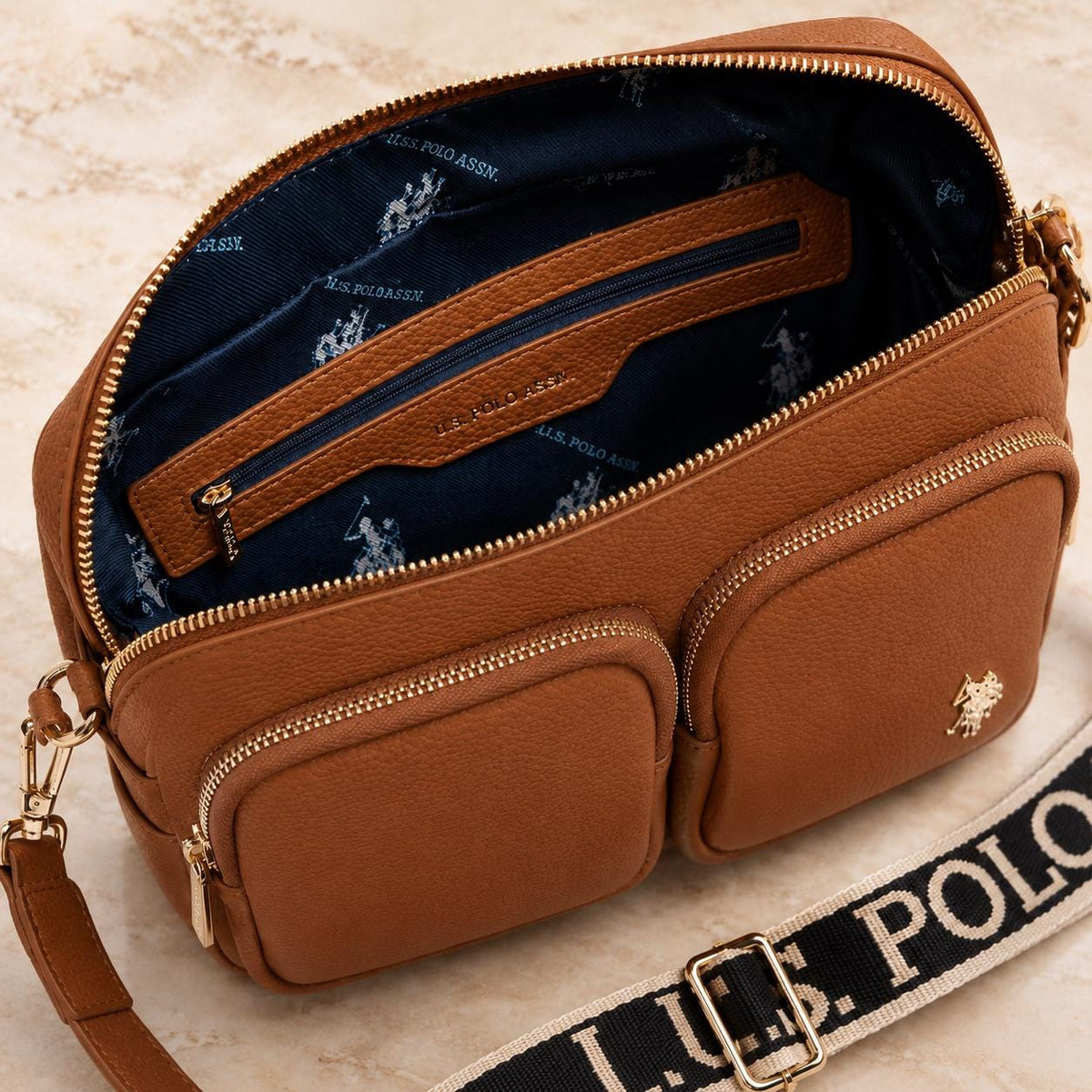 U.S. Polo Assn. Brown Mansion Cross Body Bag
