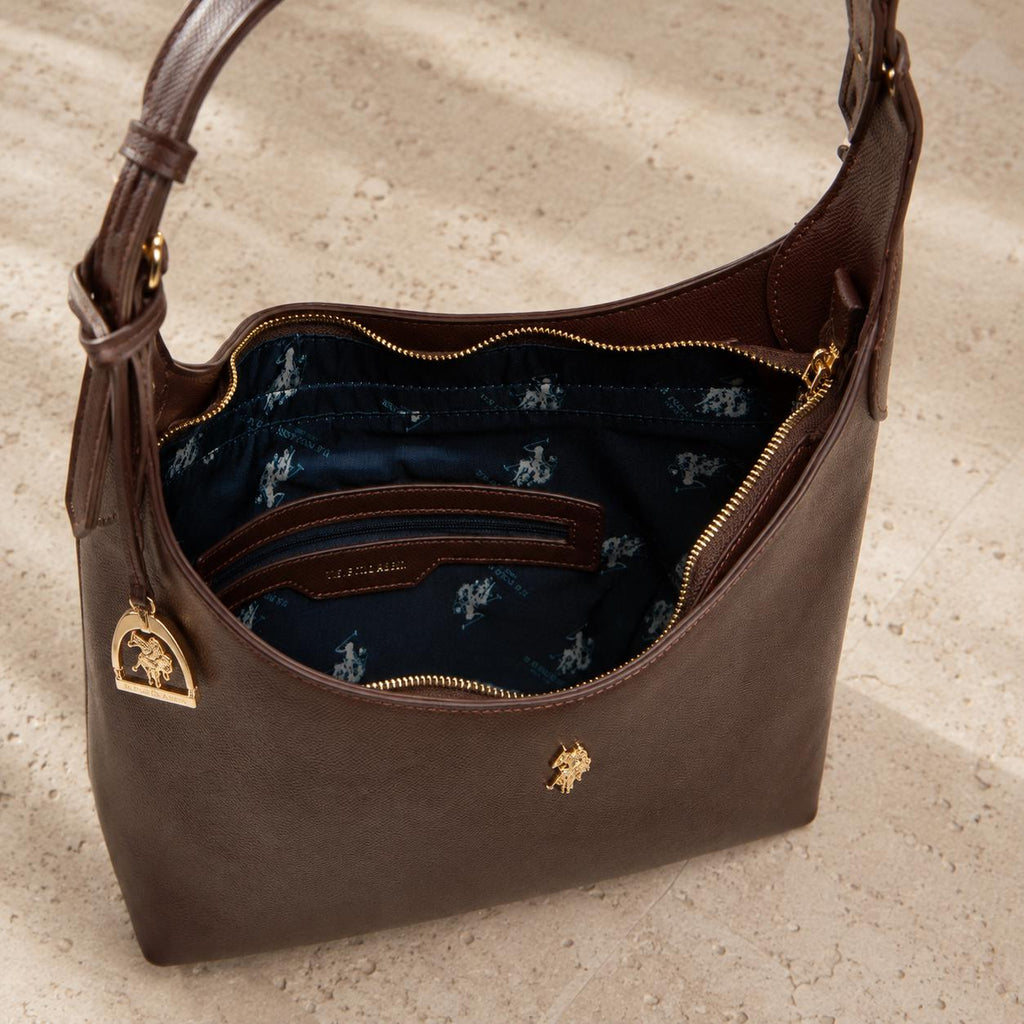 U.S. Polo Assn. Chocolate Brown Hobo Bag