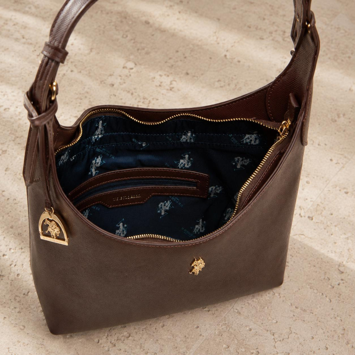 U.S. Polo Assn. Chocolate Brown Hobo Bag