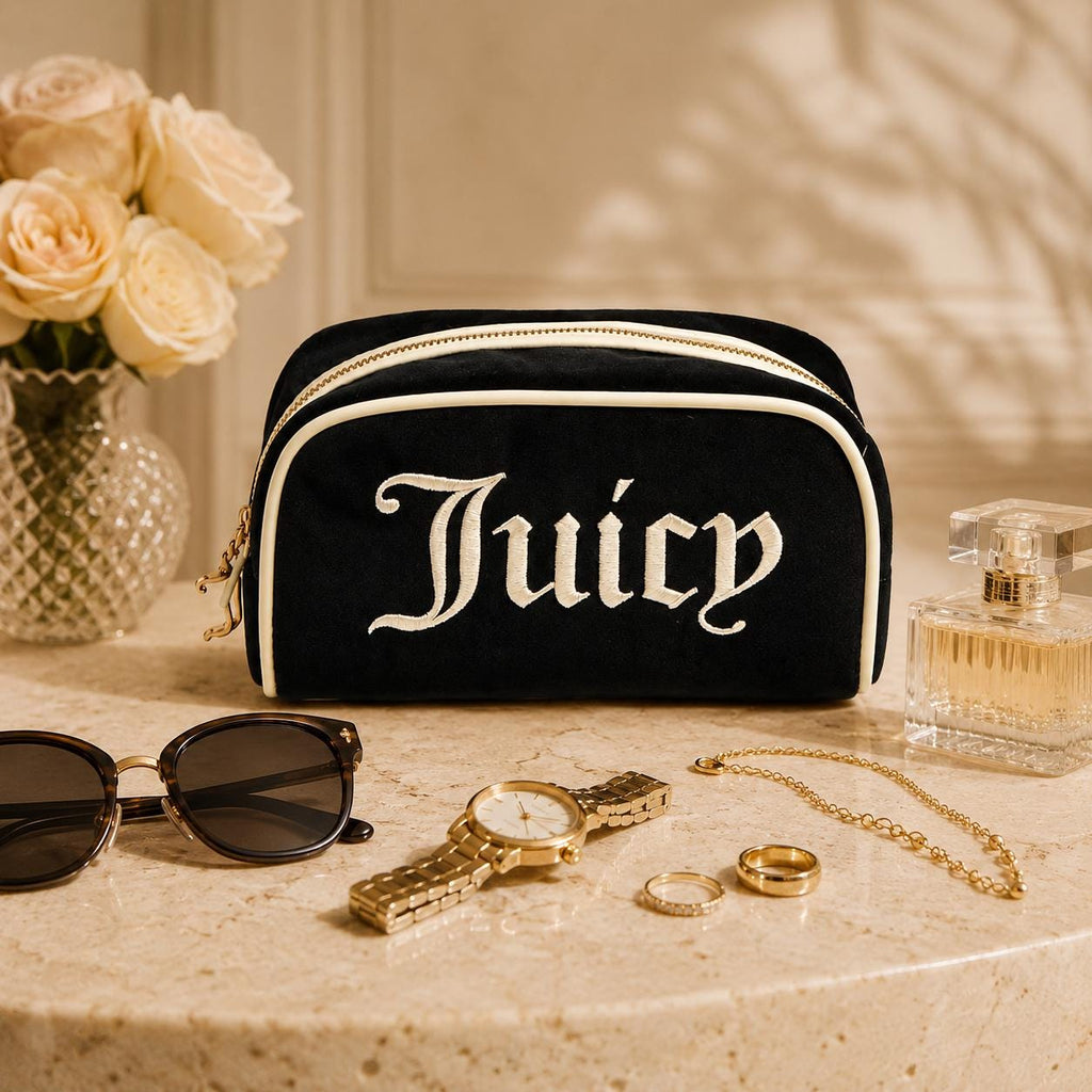 Juicy Couture Black & Cream Cosmetic Bag