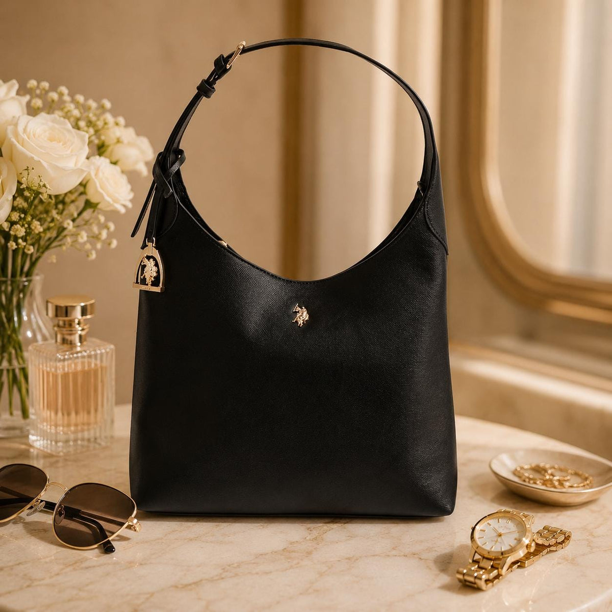 U.S. Polo Assn. Black Jones Hobo Bag