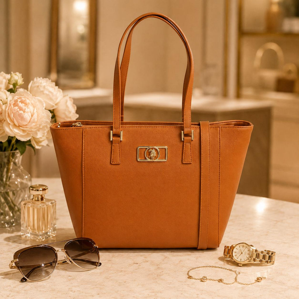 U.S. Polo Assn. Tan Jones Tote Bag