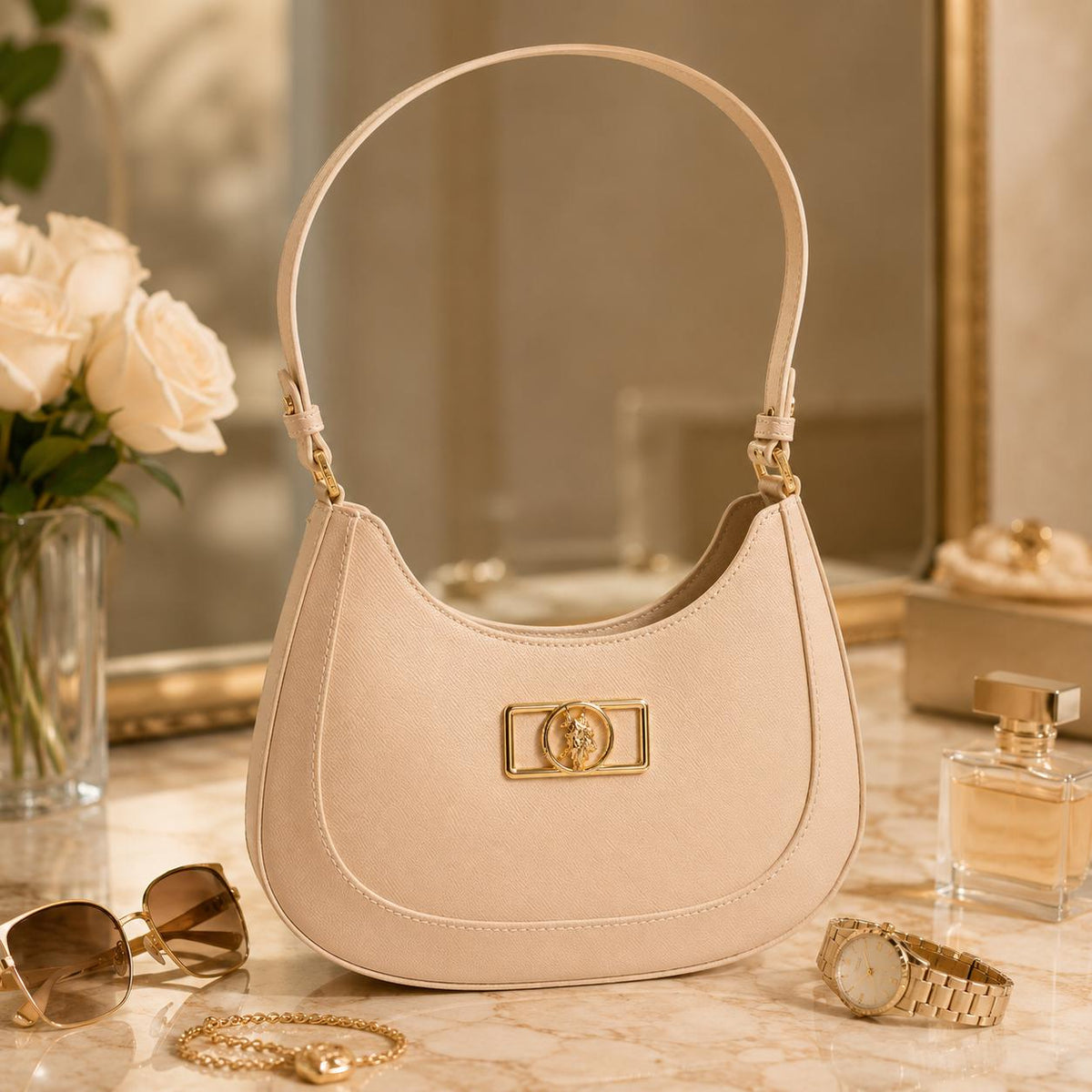 U.S. Polo Assn. Pink Hobo Bag