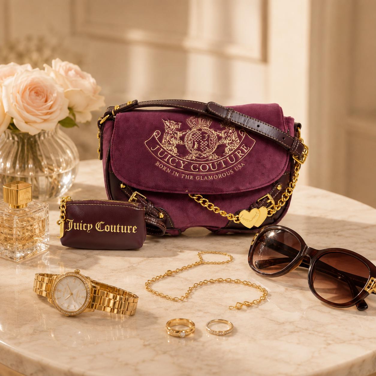 Juicy Couture Burgundy Crossbody Bag