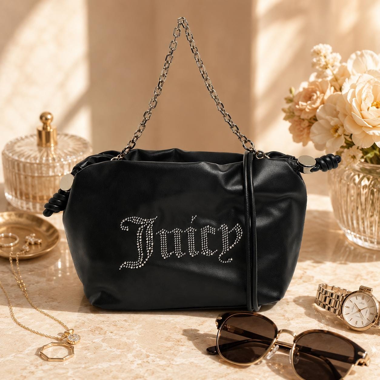 Juicy Couture Black Satchel Bag with Wallet