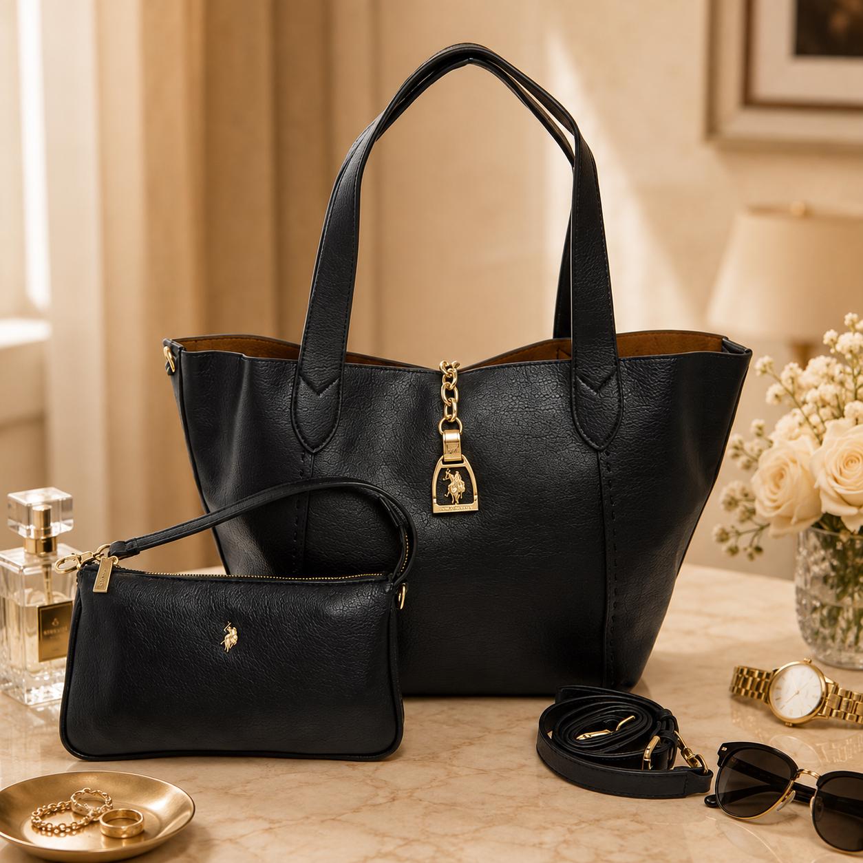 U.S. Polo Assn. Black Helcho Tote Bag
