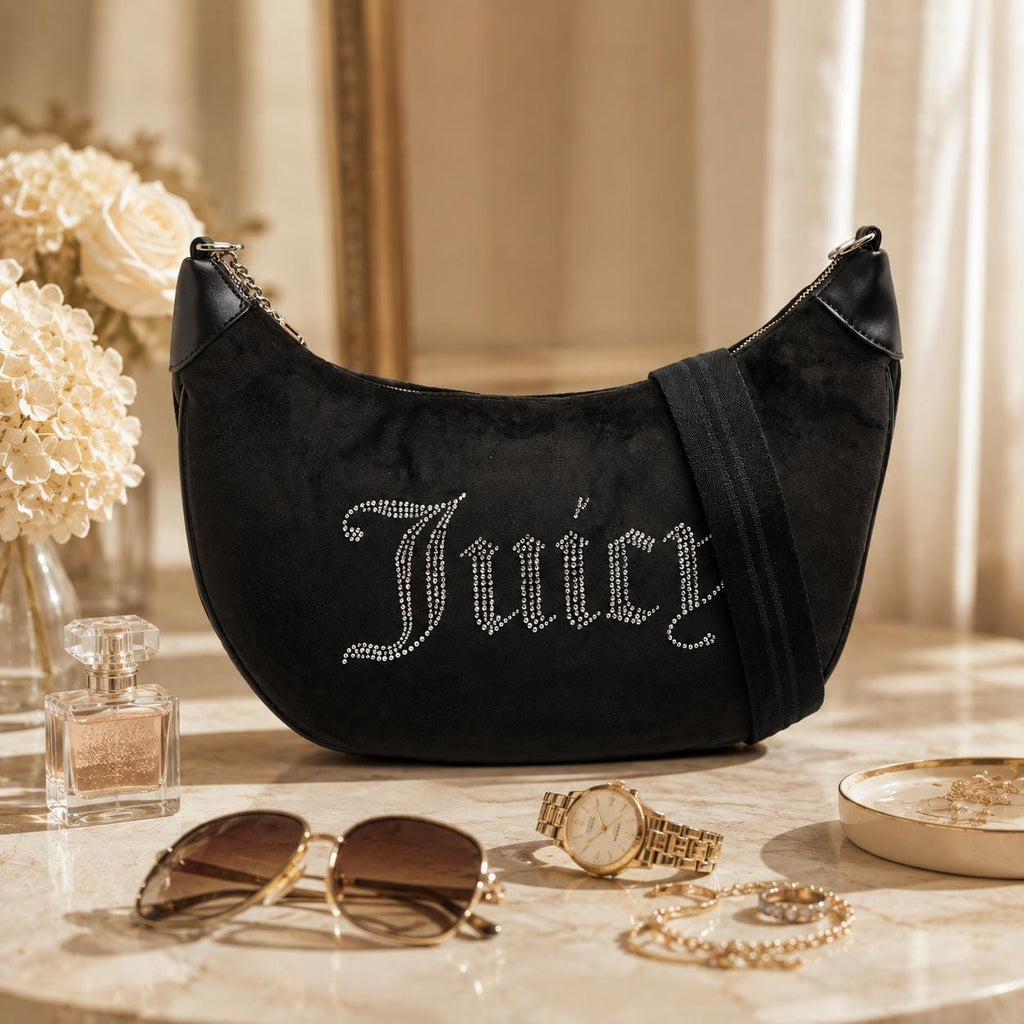 Juicy Couture Black Embellished Shoulder Bag