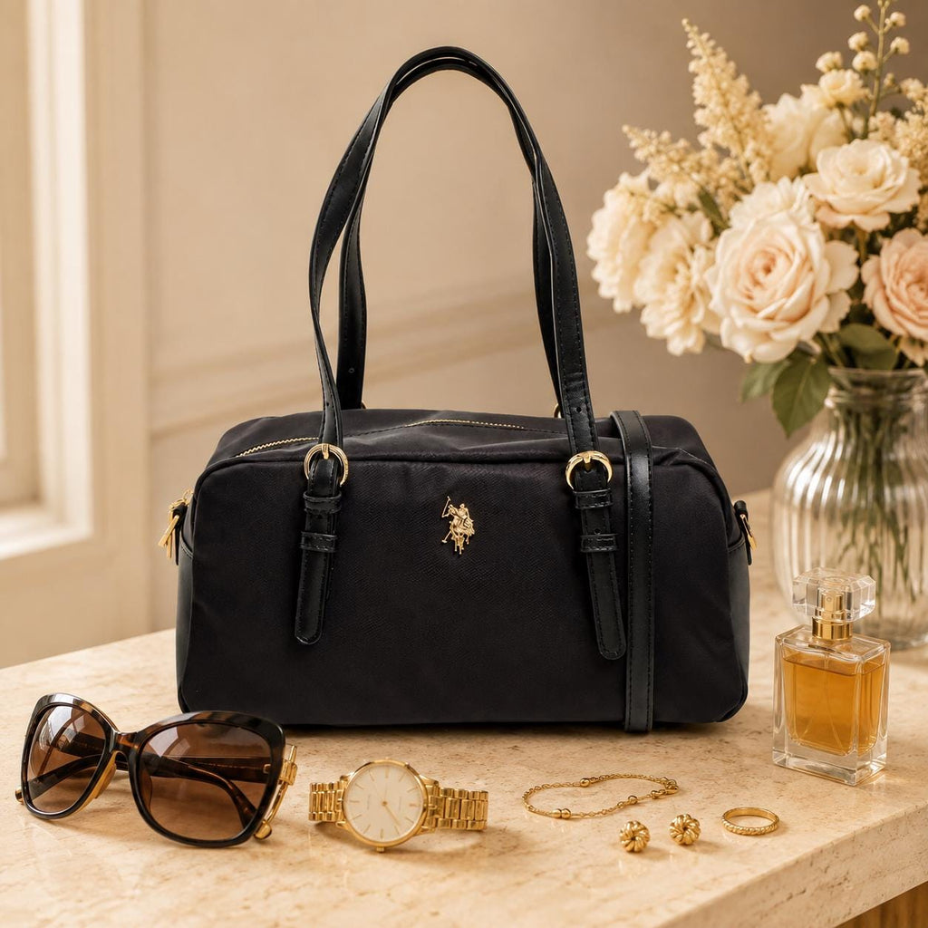 U.S. Polo Assn. Black Nylon Houston Bowling Bag