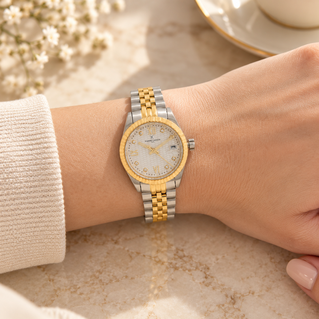 Pierre Cardin Silver & Gold Tone Chronograph Watch