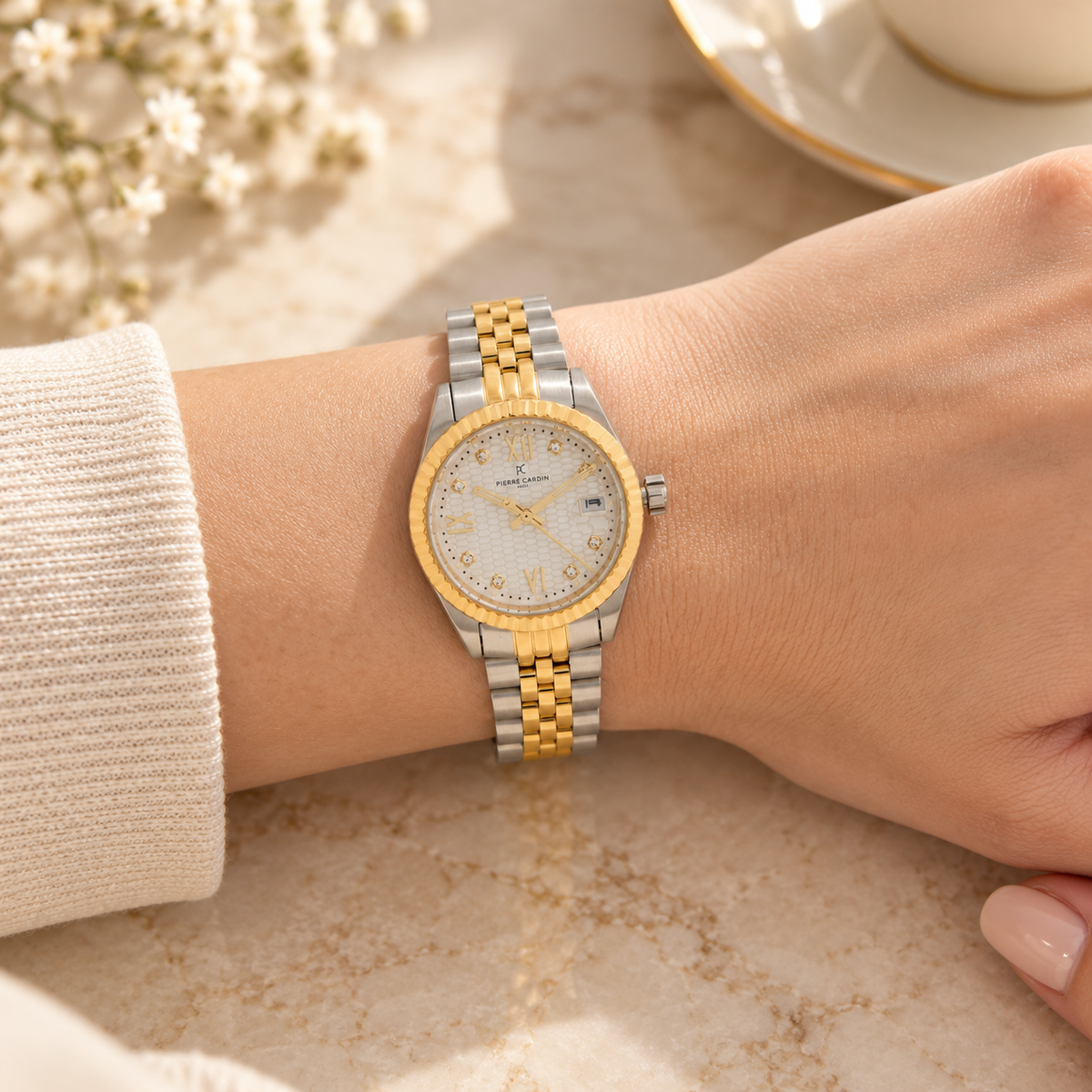 Pierre Cardin Silver & Gold Tone Chronograph Watch