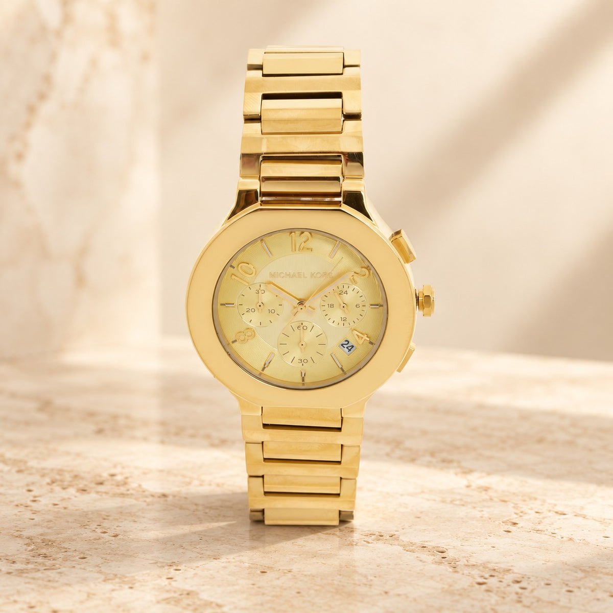 Michael Kors Gold Chronograph Watch, Polished Link Bracelet