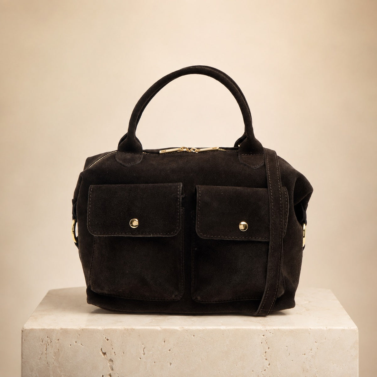 Marlon Brown Suede Handbag