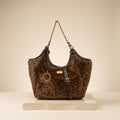 Bessie London Brown Leopard Hobo Bag