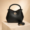 Luella Grey Black Bucket Handbag