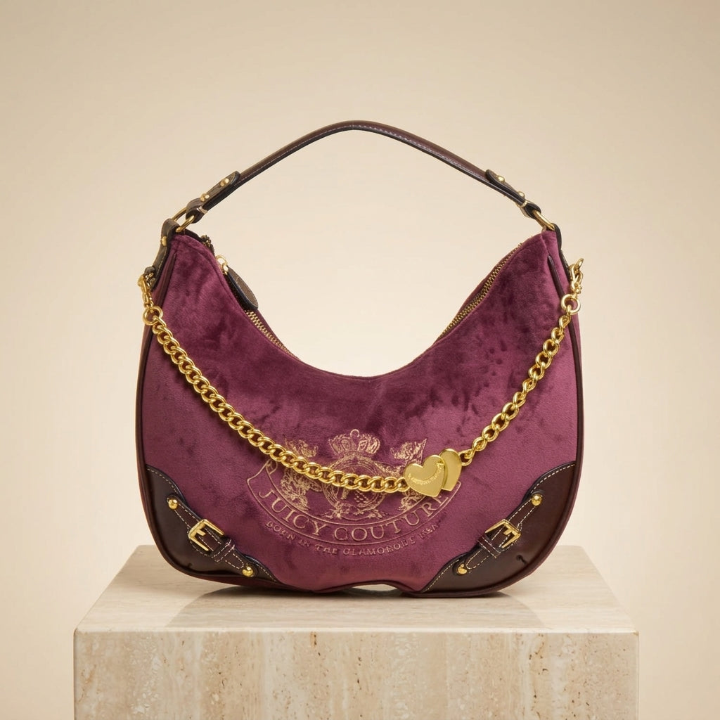 Juicy Couture Burgundy Hobo Bag