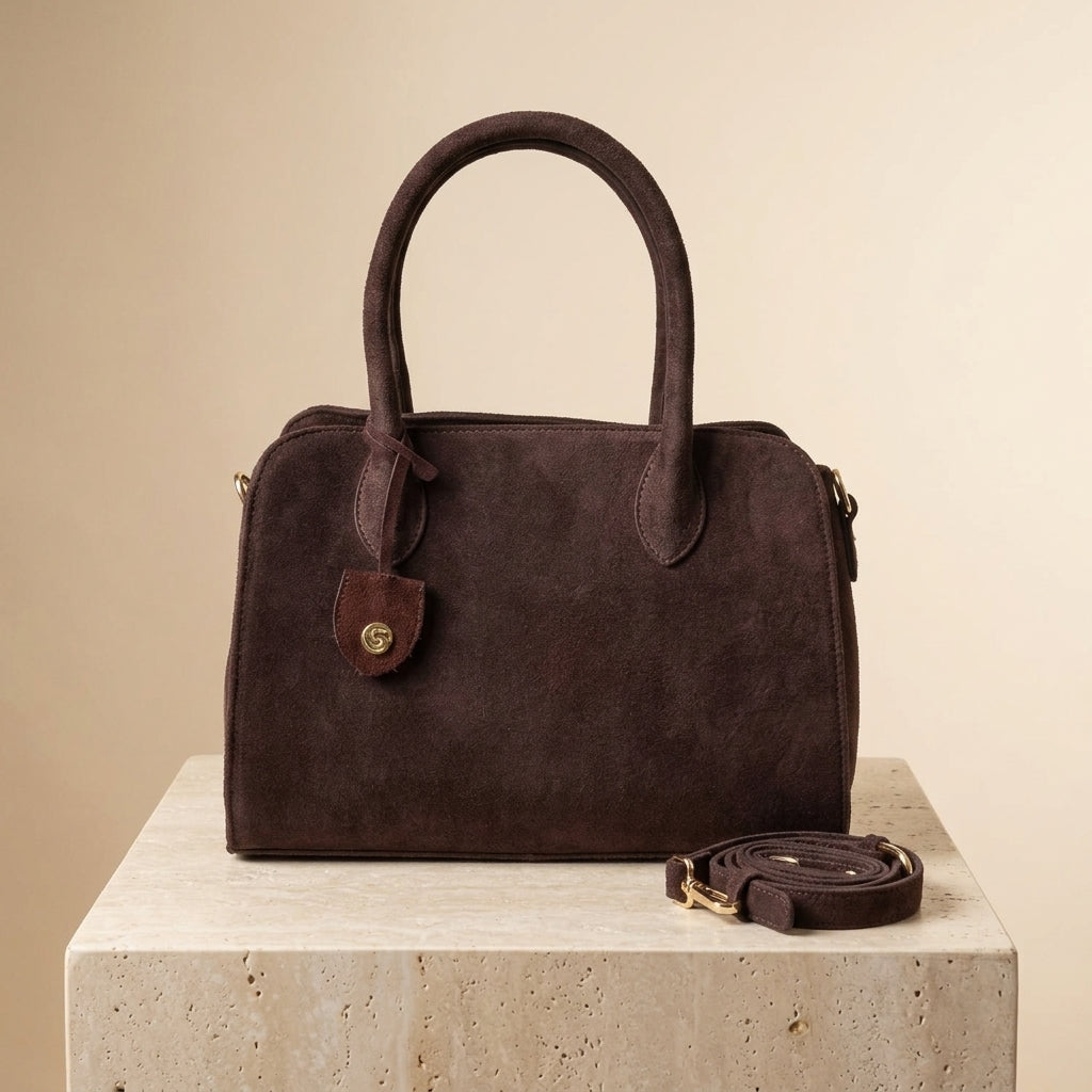 Silver Street London Chocolate Brown Suede Grab Bag