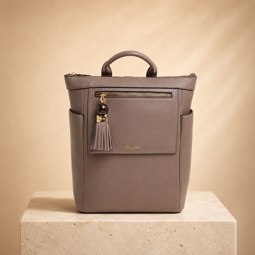 Luella Grey Peat Faux Leather Ophena 15in Laptop Backpack