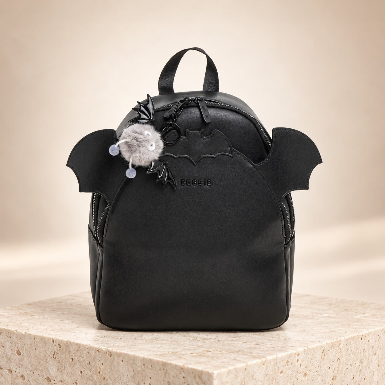 Bessie London Black Bat Backpack