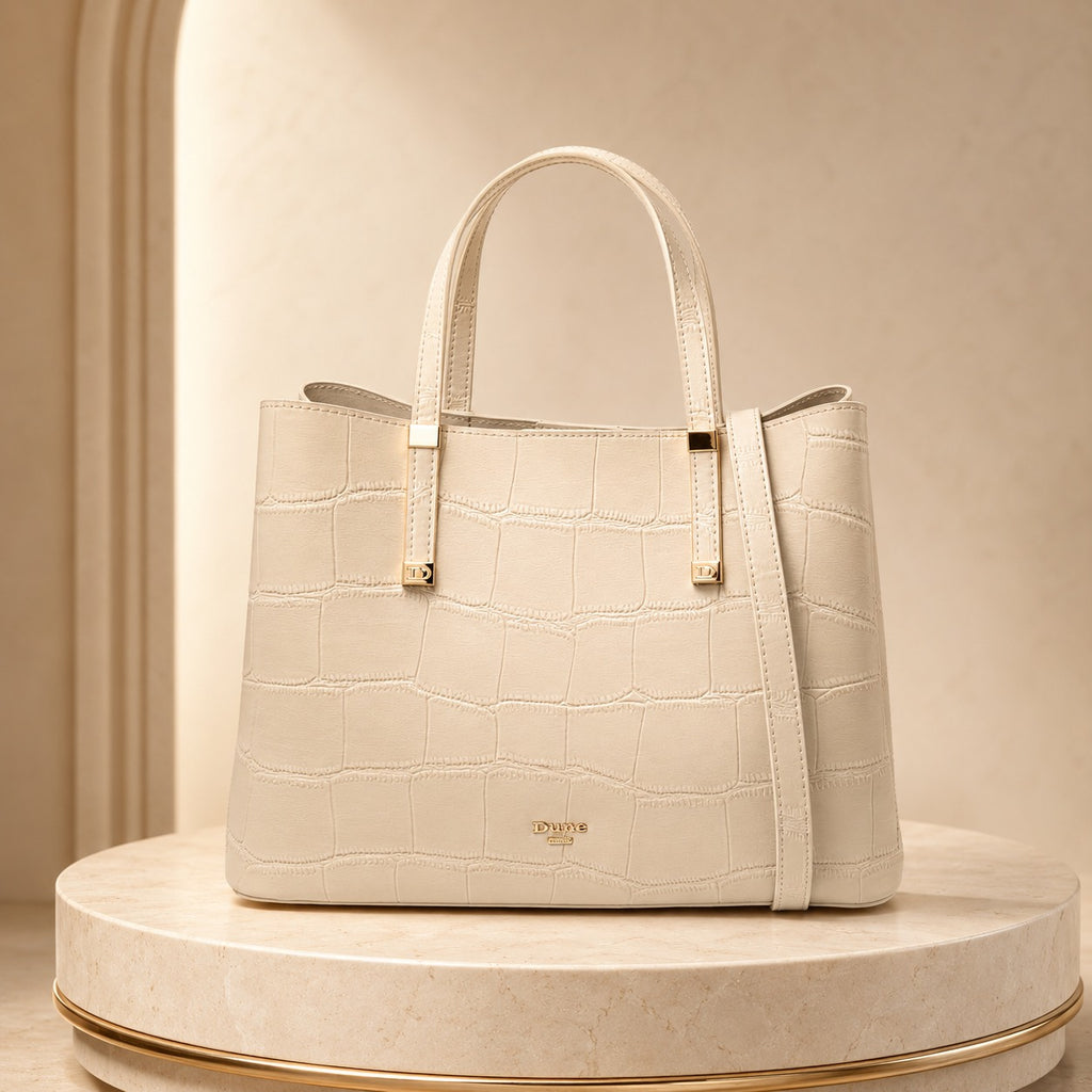 Dune London Beige Croc Effect Handbag