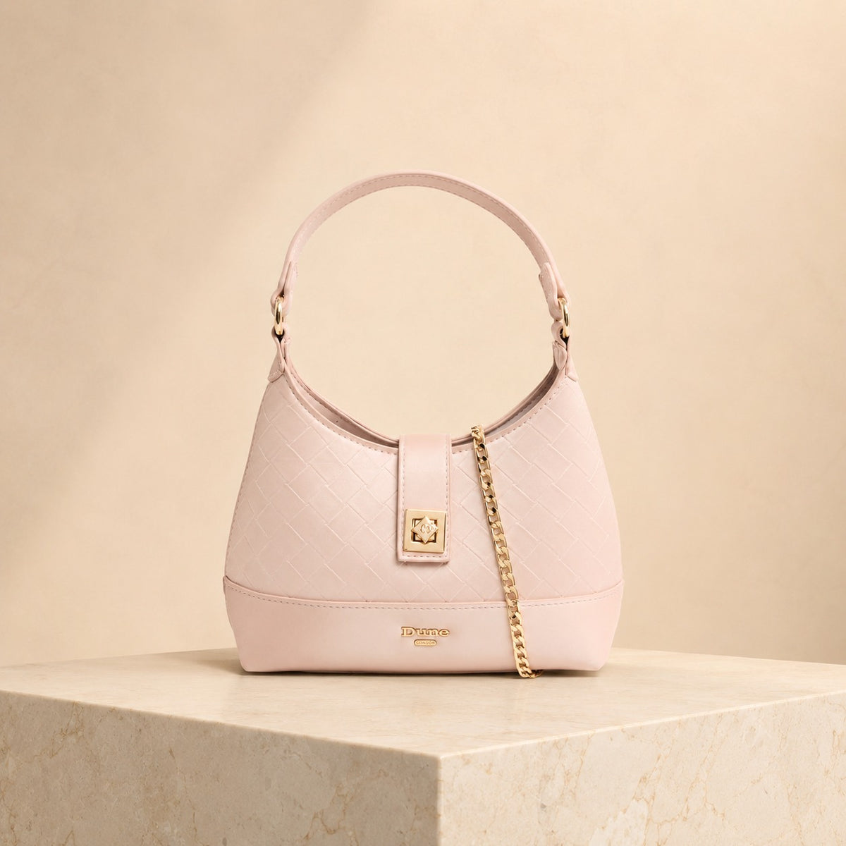 Dune London Pink Diddydoey Shoulder Bag, Gold Chain