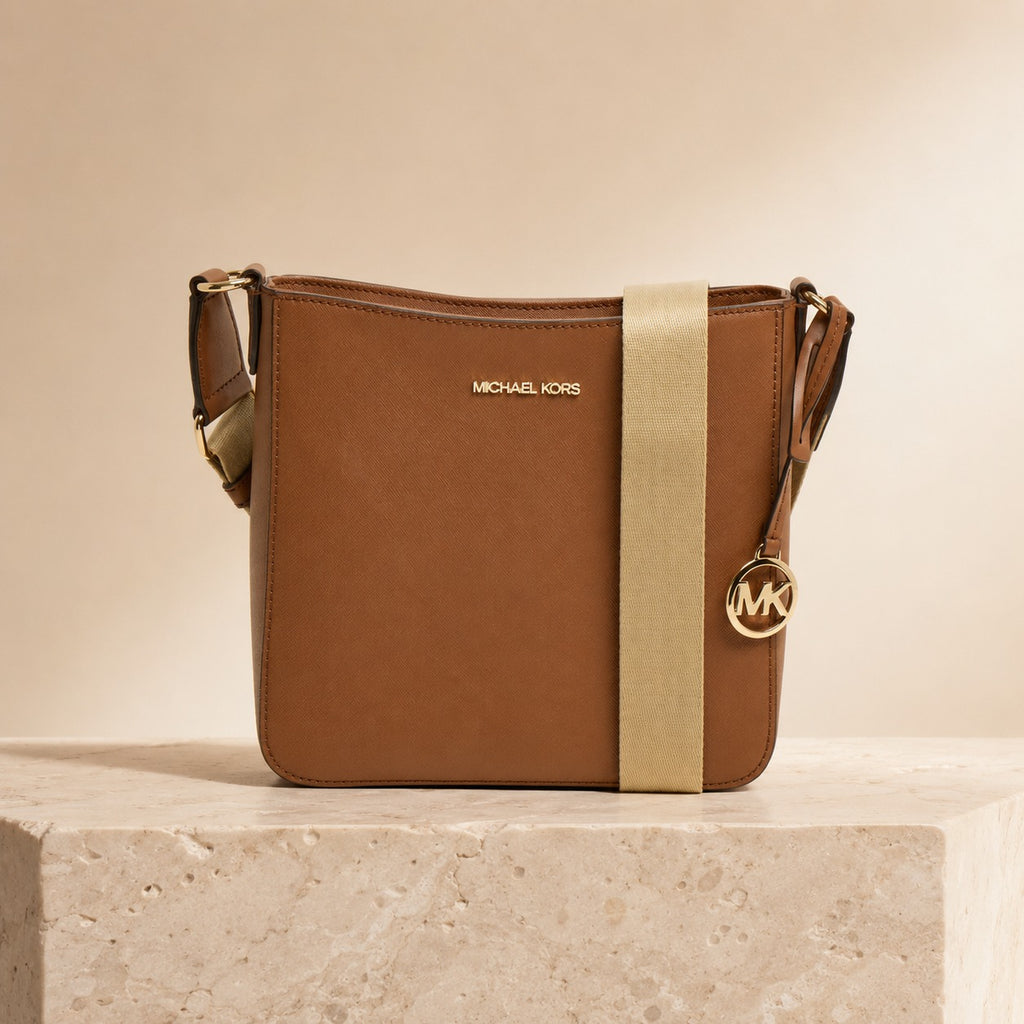 Michael Kors Brown Crossbody Bag, Gold Hardware