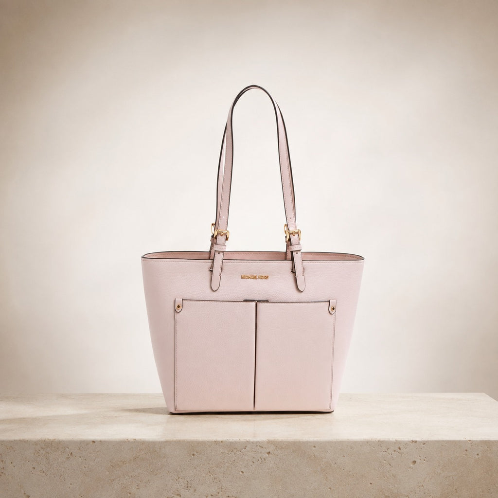 Michael Kors Powder Blush Jet Set Tote Bag, Pebbled Leather
