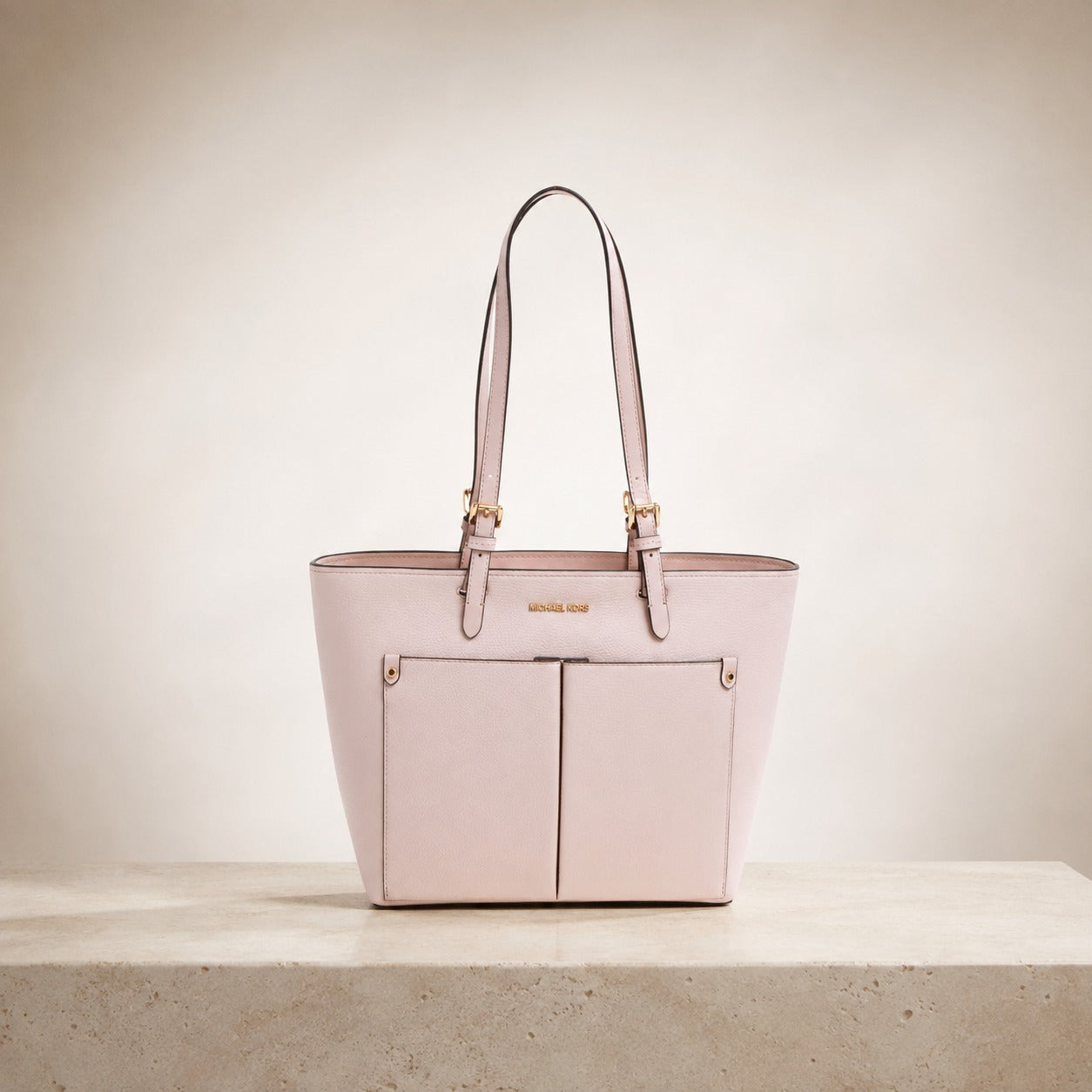 Michael Kors Powder Blush Jet Set Tote Bag, Pebbled Leather