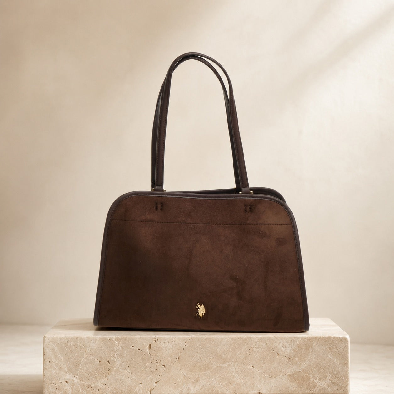 U.S. Polo Assn. Brown Jones Faux Suede Handbag