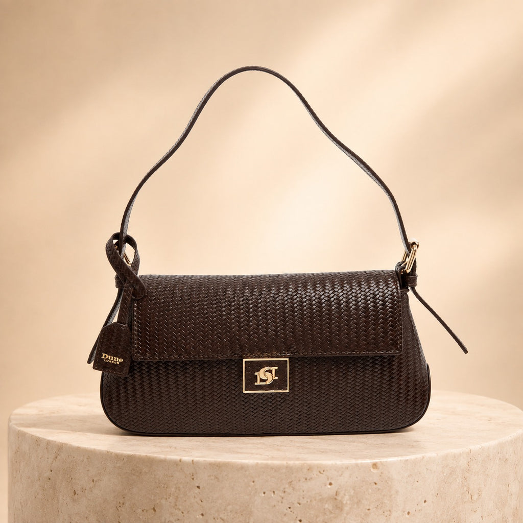 Dune London Brown Weave Shoulder Bag