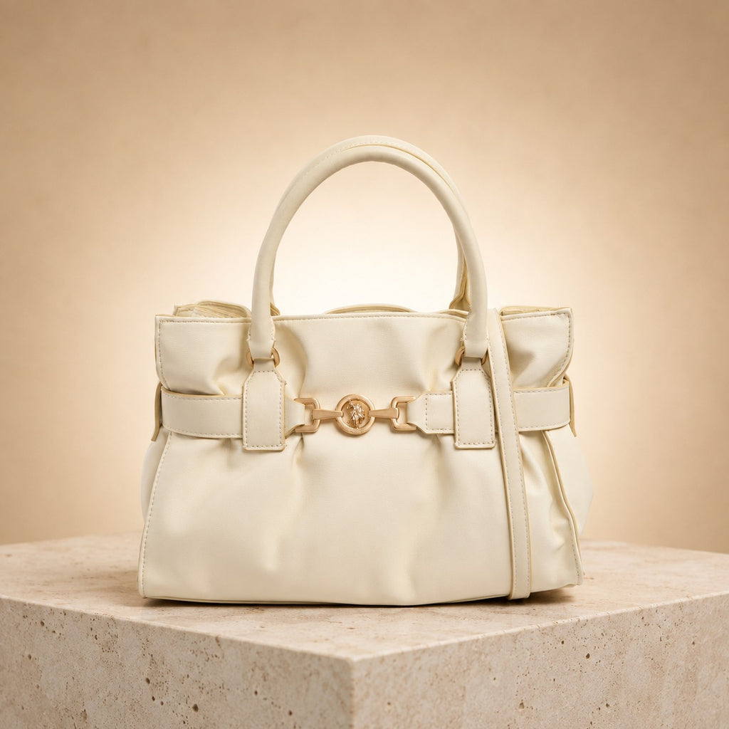 U.S. Polo Assn. Cream Jane Cinched Handbag