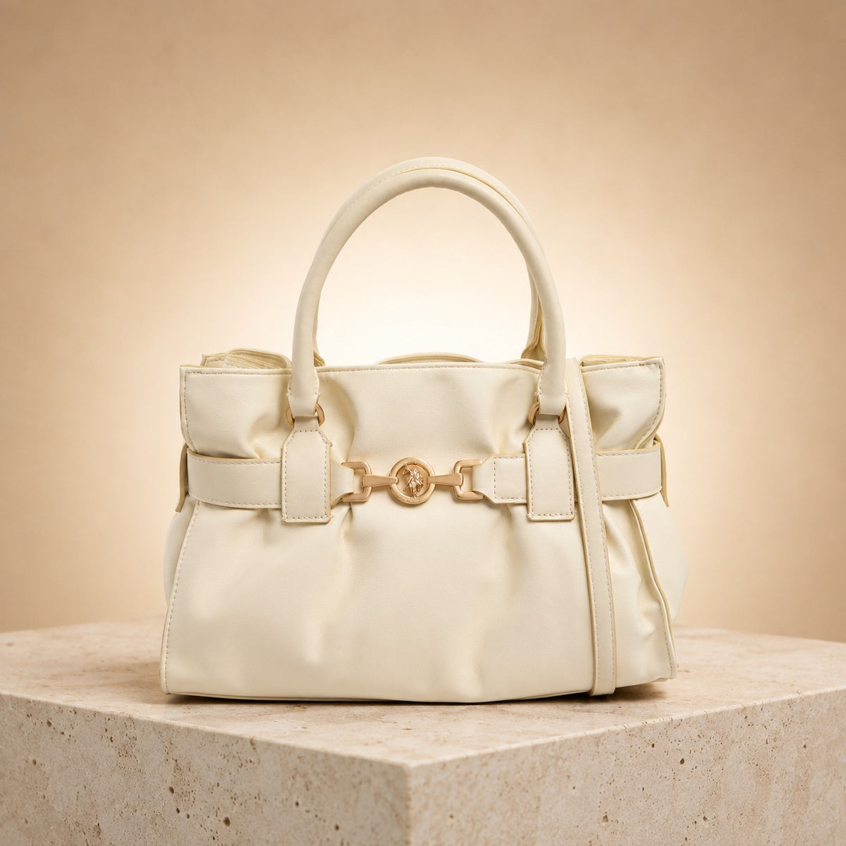 U.S. Polo Assn. Cream Jane Cinched Handbag