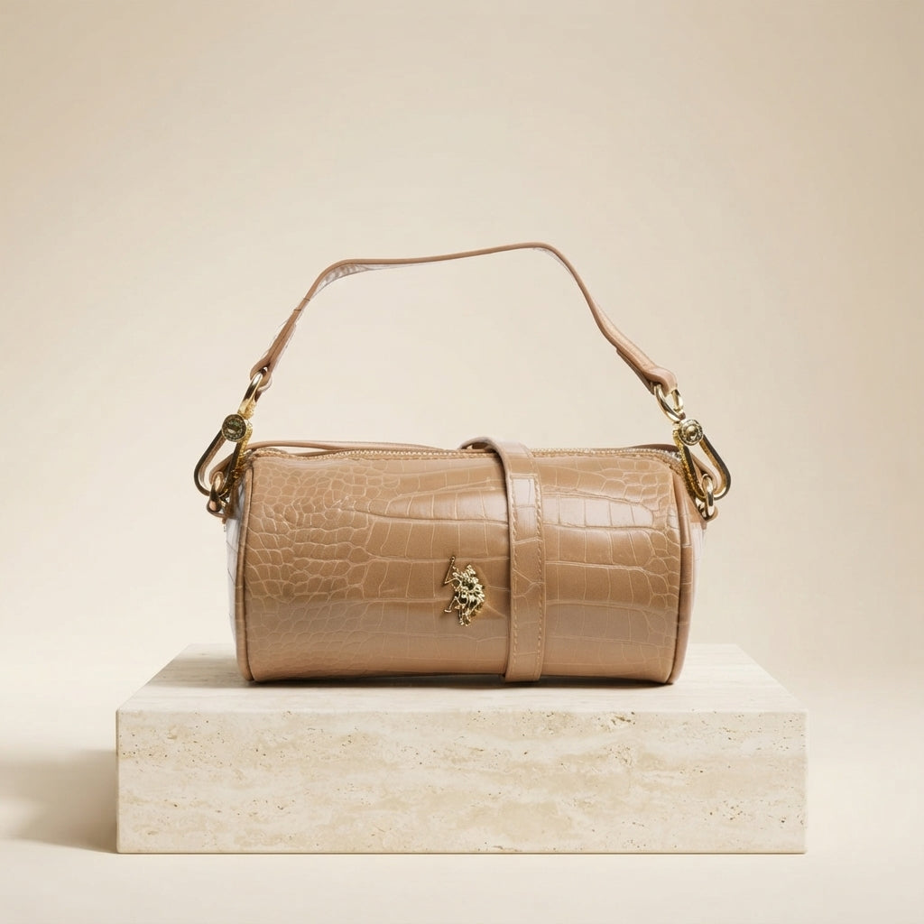 U.S. Polo Assn. Beige Warwickshire Mini Barrel Cross Body Bag