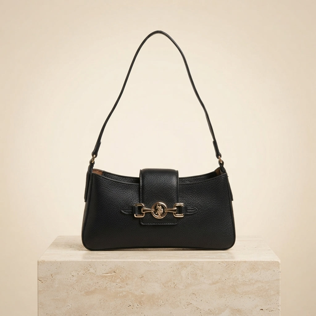 U.S. Polo Assn. Black Ascot Shoulder Bag