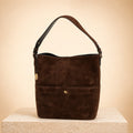 Silviano Brown Suede Shoulder Bag