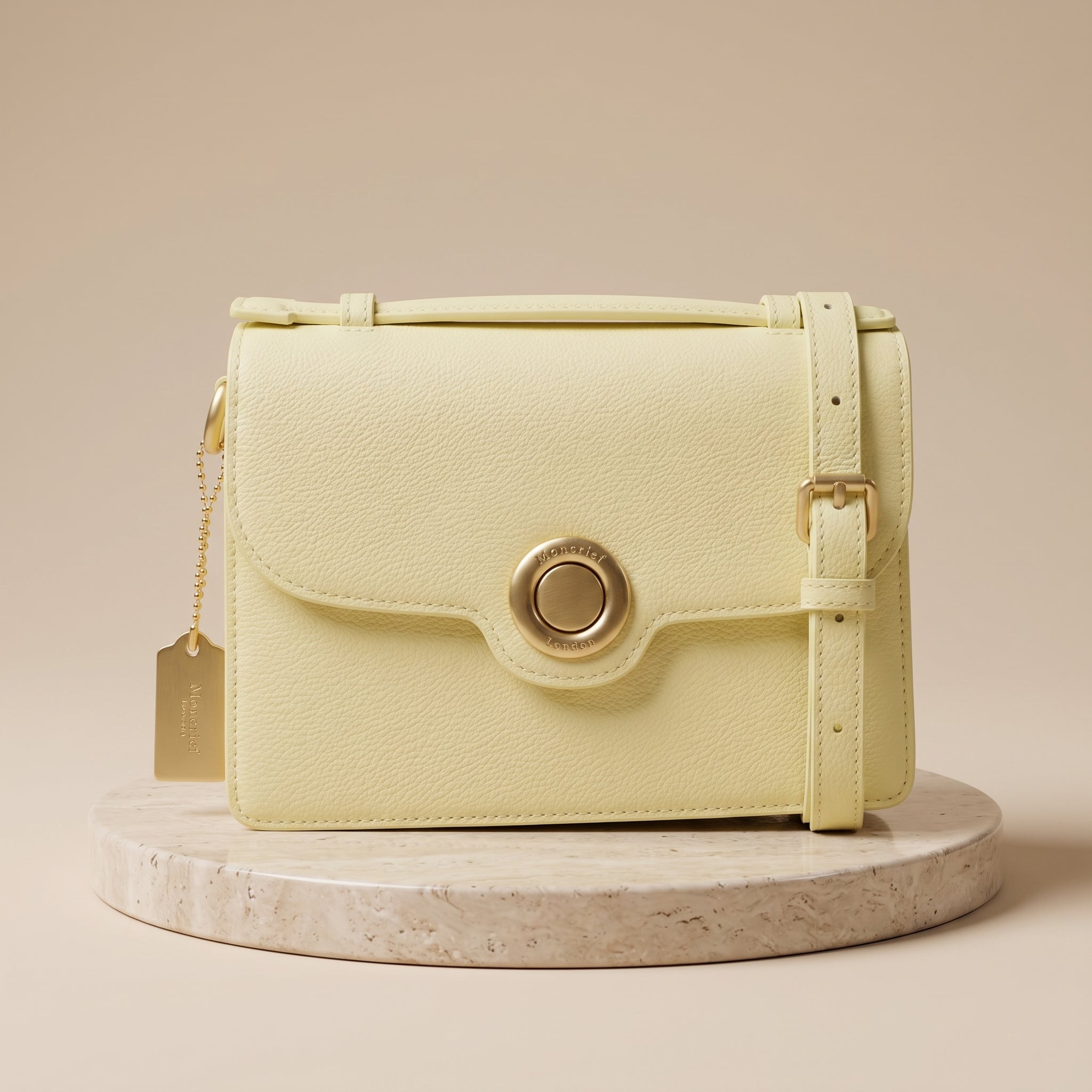 Moncrief Yellow Leather Crossbody Bag