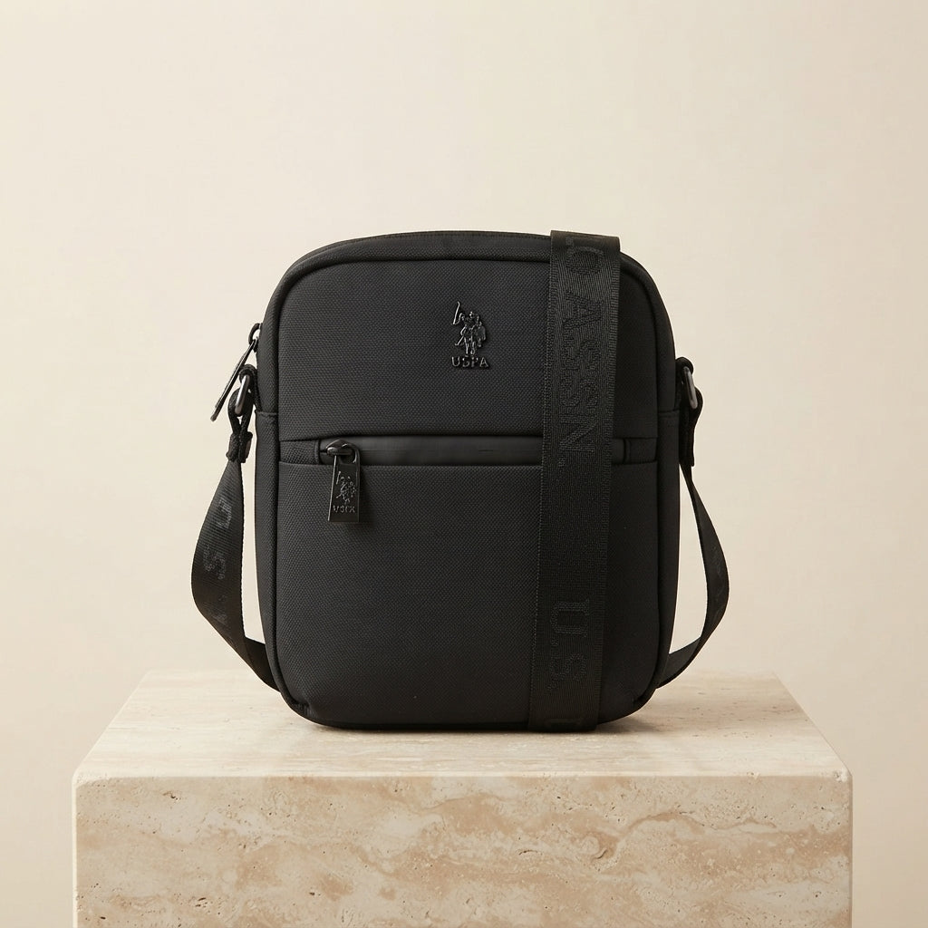 U.S. Polo Assn. Black Boxy Crossbody Bag