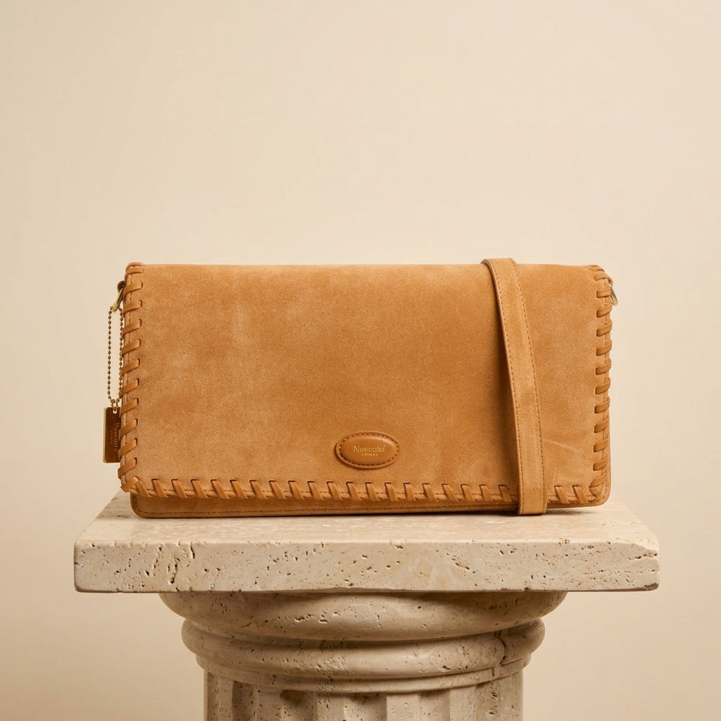 Moncrief Tan Suede Laura Crossbody Bag