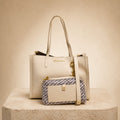 Juicy Couture Cream Lily Tote Bag, Monogram Pouch