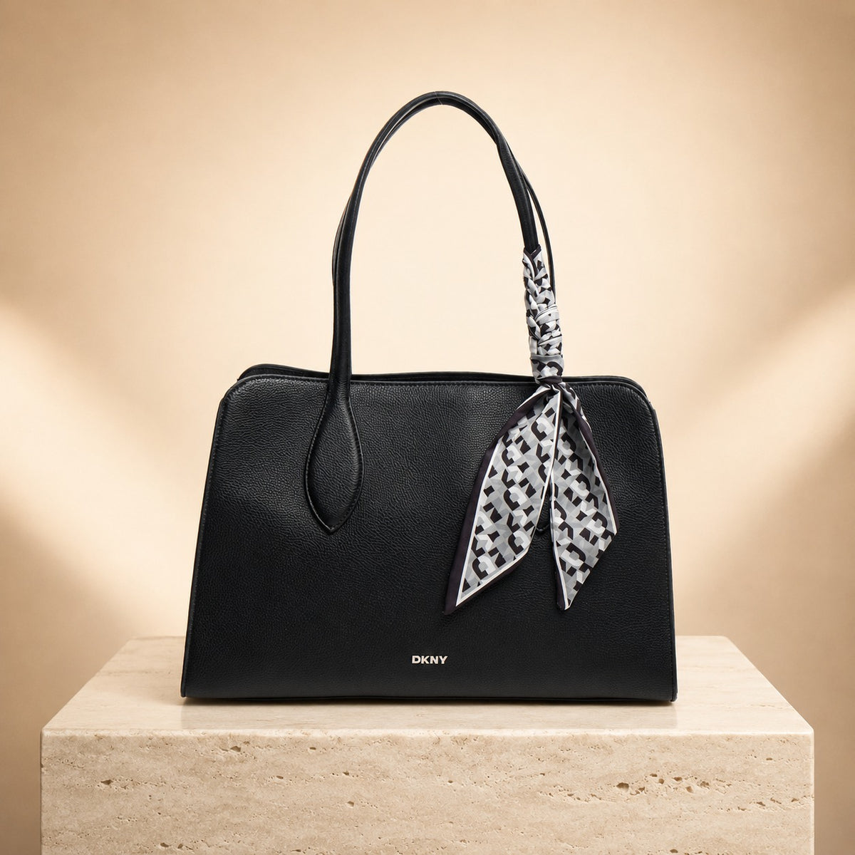DKNY Black Allison Scarf Detail Handbag