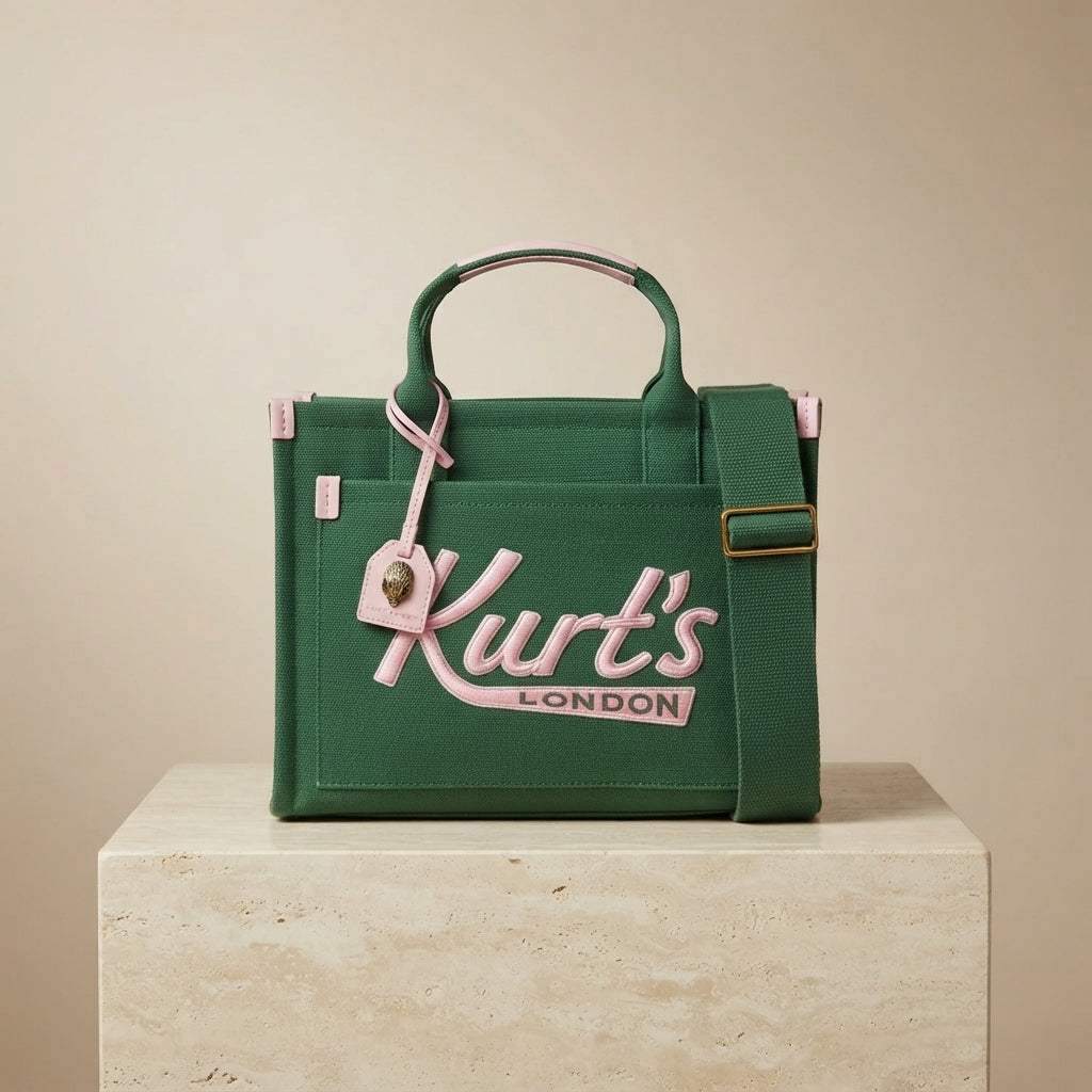 Kurt Geiger Green & Pink Tote Bag