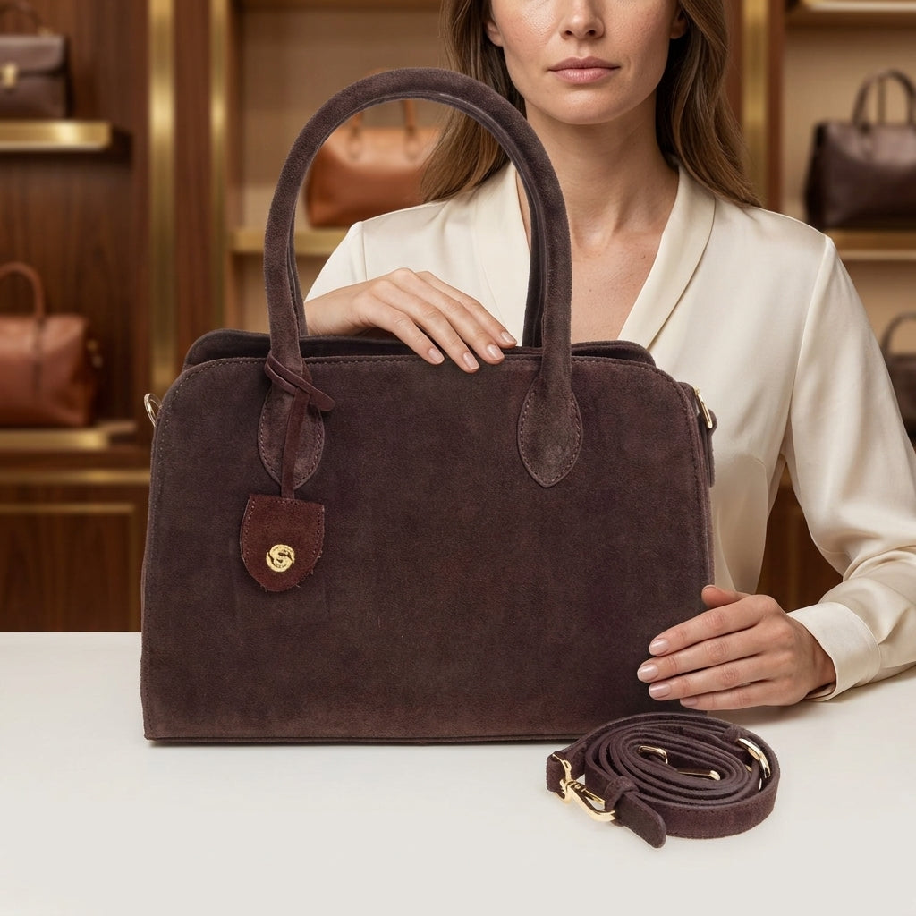 Silver Street London Chocolate Brown Suede Grab Bag